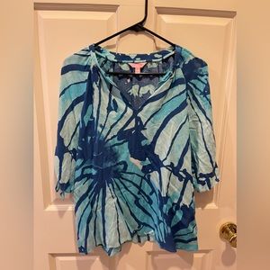 Lilly Pulitzer Cotton Floral Blouse. Size XS.